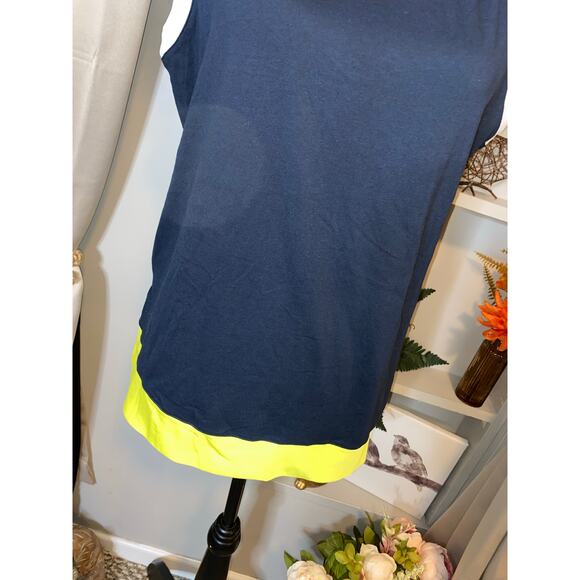 NWT $38 Ann Taylor size Large Blue White Yellow Sleeveless Top - Picture 4 of 10